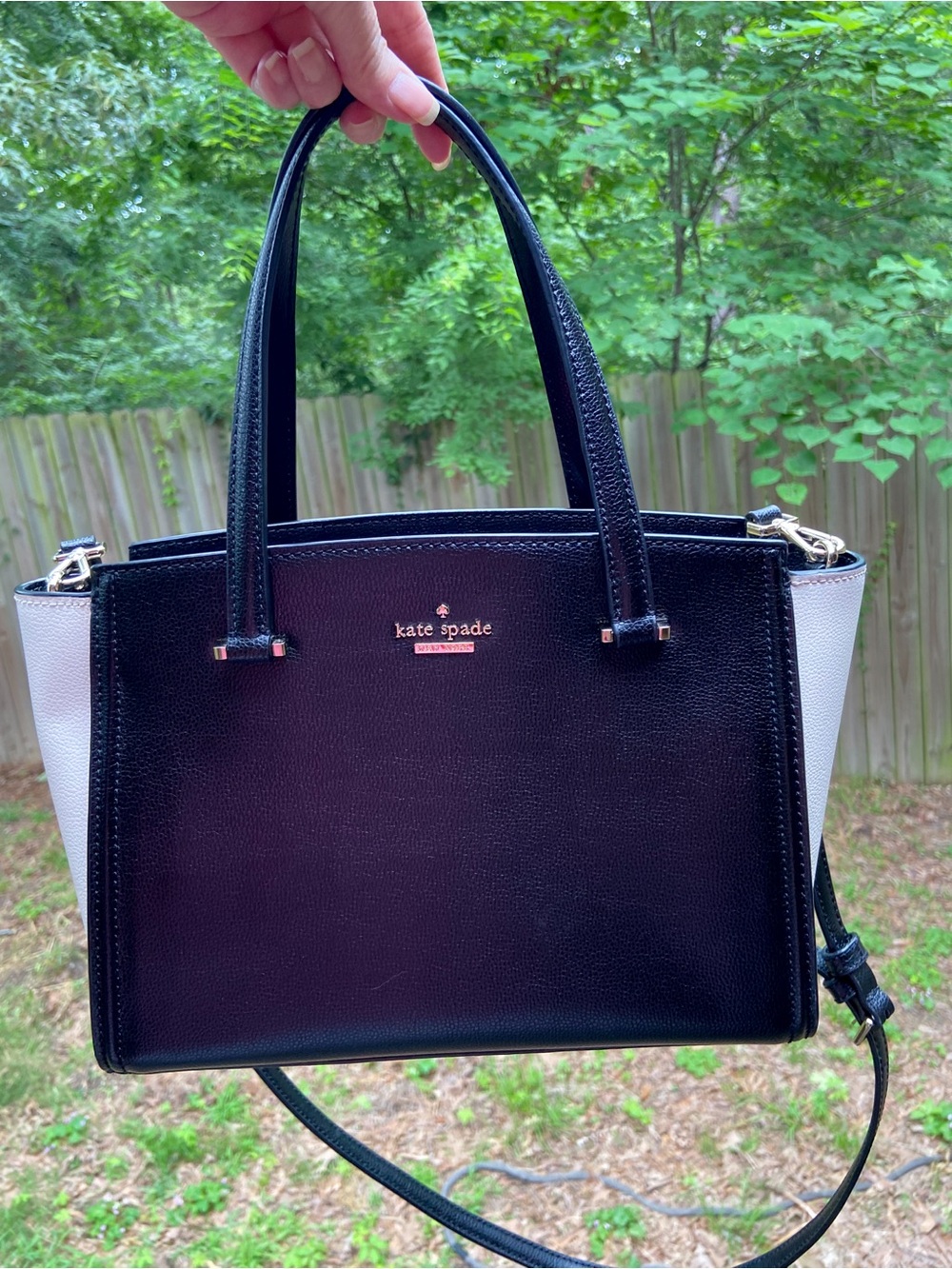 Kate Spade Patterson Crossbody Satchel Blk & Wht Corporate Business Chic NWOT